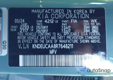 2024 Kia Seltos S из США, поврежденный, VIN KNDEUCAA8R7648211